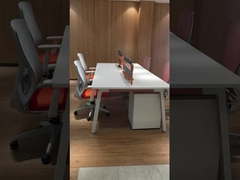 Estaciones de trabajo modulares blancas de 4 a 6 asientos para personal abierto