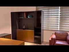 BESTON Mueble de Oficina con 2 Puertas Correderas de Cristal Archivador de Madera Armario de Almacenamiento