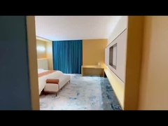 Juego de dormitorio de hotel Beston BS-HT19 con mesita de noche y cama de madera personalizada para hotel