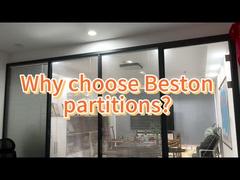 Ver divisores de oficina de vidrio Particiones Demostración de estabilidad y seguridad