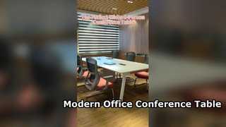 Mesa de conferencias de oficina de 6 asientos Diseño moderno de madera