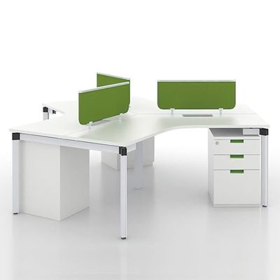 Mesa de escritorio para estación de trabajo de oficina de 120 grados, estación de trabajo de 4 plazas de 25 mm