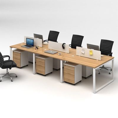 Tablero de melamina Oficina Workstation Escritorios Muebles 6 Seater 3600mm