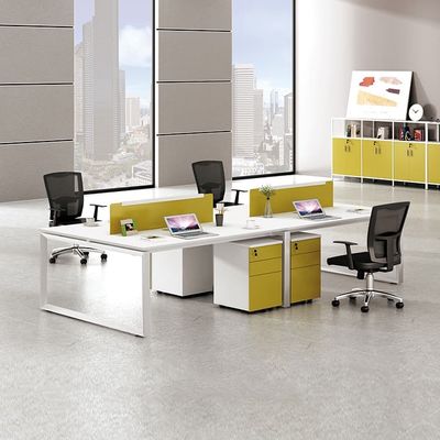 Verde del cubículo de la tabla del puesto de trabajo de la computadora de 4 empleados con el tablero de E1 MFC