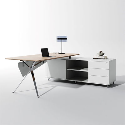 Gabinete lateral Escritorio ejecutivo gris Ancho 1800 mm Escritorio de oficina de gerente personalizado