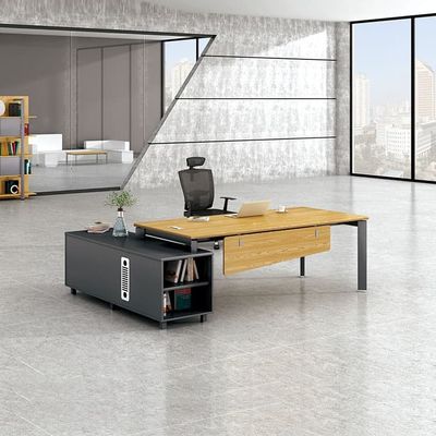 Escritorio amarillo en forma de L Escritorios ejecutivos modernos de lujo Mesas de director MFC