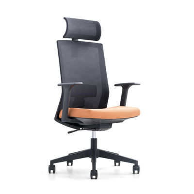 Silla de oficina de malla cómoda trasera negra con reposacabezas móvil ajustable