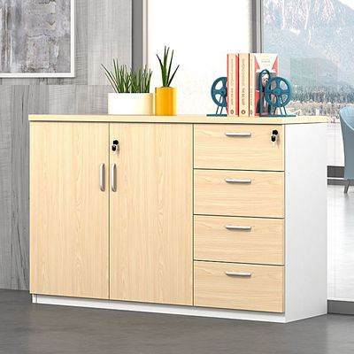Gabinetes de archivo de madera de la oficina de 47 pulgadas estantería de 2 puertas con cerradura