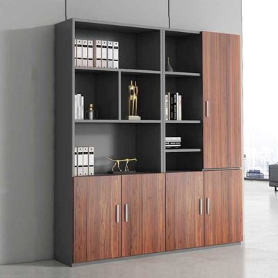 Archivadores de madera para oficina de 71 pulgadas Boss Desk Estantería a juego Marrón