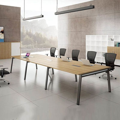 Mesa de reuniones ejecutiva de 10 asientos y sillas de madera de 25 mm de espesor