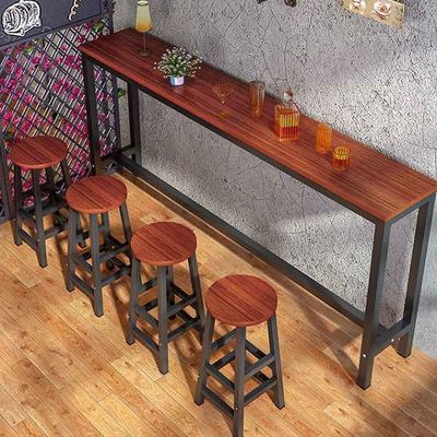 Mesa de bar de silla alta marrón vintage Mesa de taburete de 1,6 m de altura para cafetería
