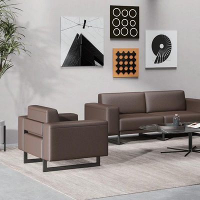 Sofá de cuero de asiento de tamaño 2 personalizado Sofá seccional de cuero cómodo