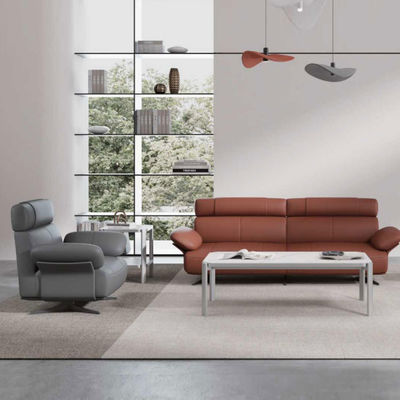 Sofá reclinable de cuero individual iso personalizado, sala de estar de dos plazas