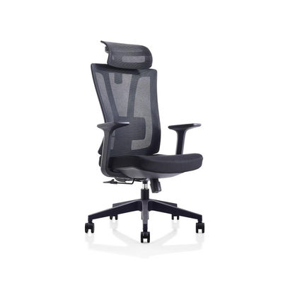 Silla de oficina de diseño moderno de malla con manija de metal 3D y ruedas de nylon premium