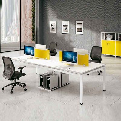Blanco Cubicle de oficina de 4 personas Estación de trabajo de personal Estación de trabajo abierta
