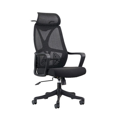 Comodidad de la silla de oficina de malla giratoria negra con soporte lumbar