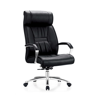 Silla de oficina ejecutiva negra silla de cuero de PU giratoria rodante