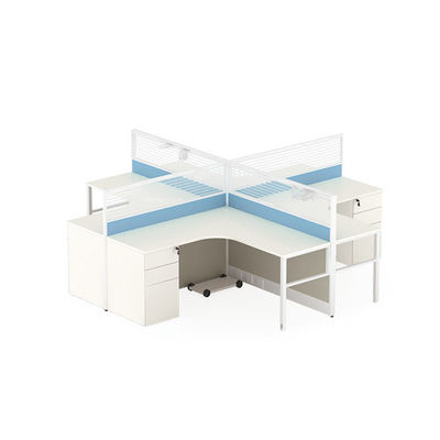 Cubicle de oficina de aluminio para 4 personas Escritorio Escritorio Estaciones de trabajo