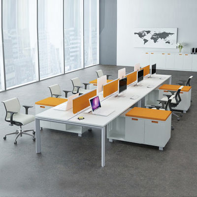 Muebles de oficina de madera Mesa de personal de 8 personas Estación de trabajo de oficina abierta modular