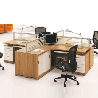 Cubicle clásico Mesa de partición de oficina Modular de 4 plazas