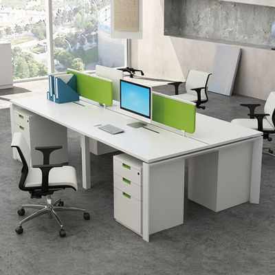Cubicle Modular Blanco Mesa de oficina Escritorio Estación de trabajo para 4 personas
