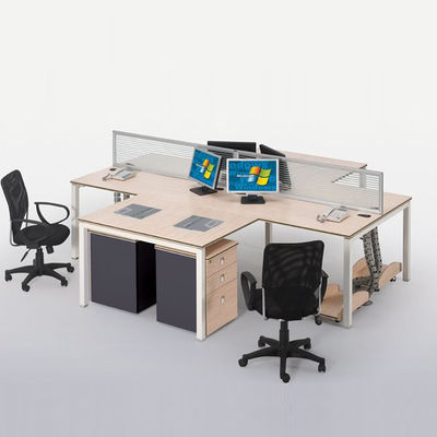 Muebles de oficina modulares de MDF para 4 personas