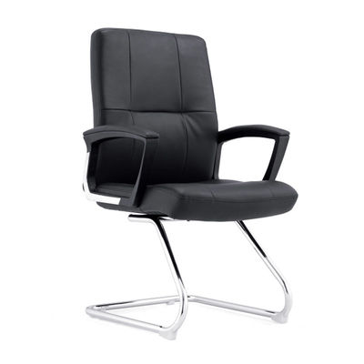Silla de Oficina Ergonómica de Cuero PU con Diseño de Respaldo Medio para Uso Ejecutivo y de Visitante