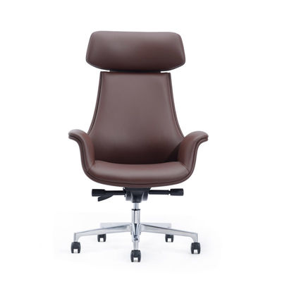 Silla de elevación ergonómica marrón silla reclinable giratoria de cuero