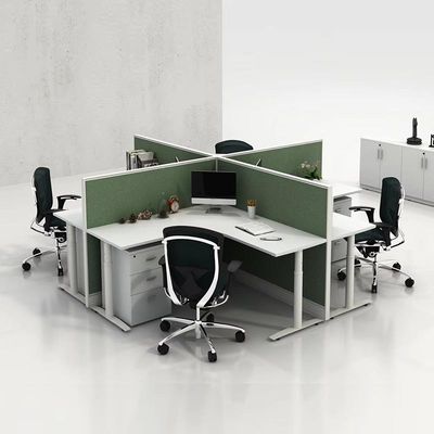 Escritorio de madera División de 4 personas Cubicle de personal Mesa de oficina