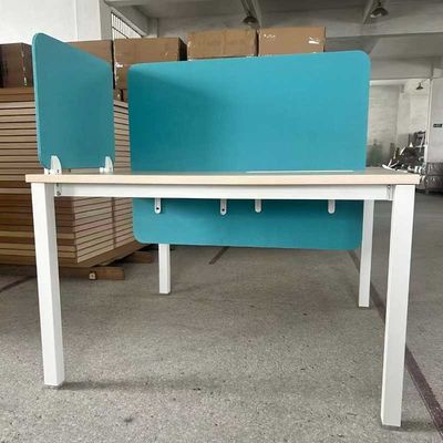 Tamaño personalizable 25mm Tablero de melamina Pantalla de escritorio azul Escritorio modular Estación de trabajo de oficina única