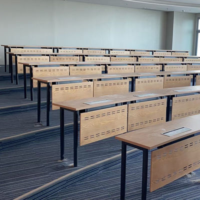Mesa de conferencia curva de madera personalizada Mesa de sala de entrenamiento para estudiantes