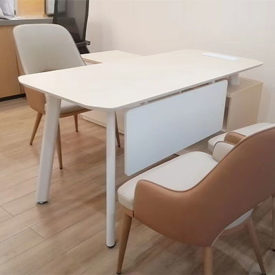 Escritorio Ejecutivo en Forma de L de Tablero de Melamina con Colores Personalizables y Gabinete de Almacenamiento