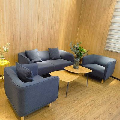 Sofá de oficina de tela Sofá de 3 asientos Con tamaño personalizable y marco de madera sólida