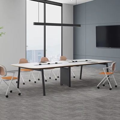 Muebles de oficina BESTON Mesa de conferencias rectangular blanca de madera personalizable