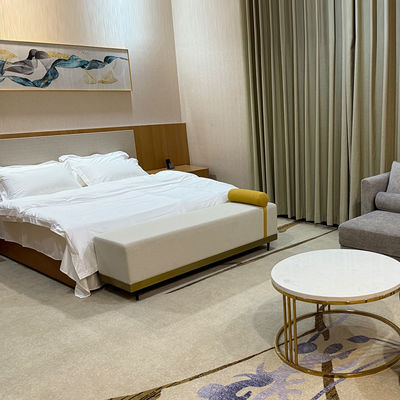 Juegos de dormitorio de hotel modernos de madera con cama de tamaño personalizado de lujo de 5 estrellas