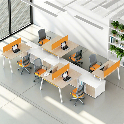 Estaciones de trabajo de madera Escritorio de computadoras 4 personal sentado Escritorio de oficina Cubicos de oficina Estaciones de trabajo en zonas