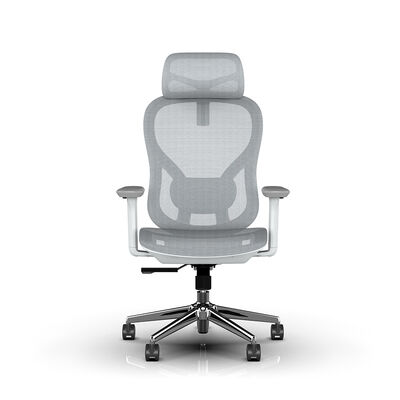 Silla de oficina ergonómica moderna gris de malla completa con reposabrazos ajustables 4D y reposacabezas 2D