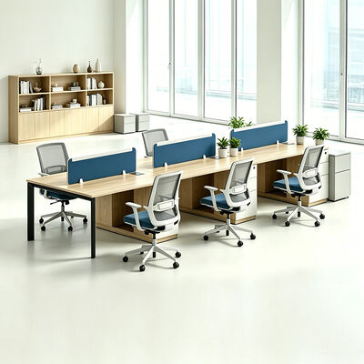 Escritorios para estaciones de trabajo de oficina con escritorio de tablero de melamina de tamaño personalizado para soluciones modulares de muebles de oficina y configuración del espacio de trabajo