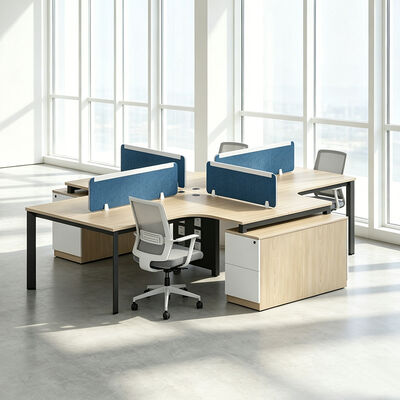 Escritorios de oficinas que combinan un diseño moderno elegante con características prácticas para crear ambientes de trabajo de oficina cómodos