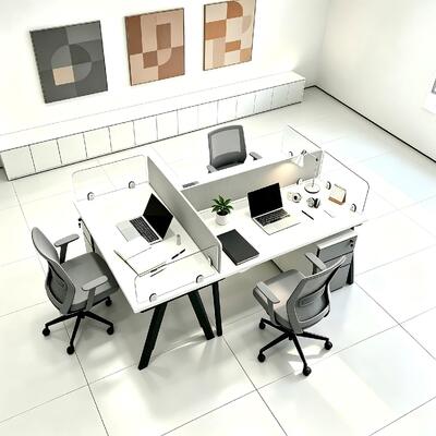 Escritorio Modular de Tamaño Personalizado con Escritorio de Tablero de Melamina para Configuraciones de 2, 4, 6 Puestos